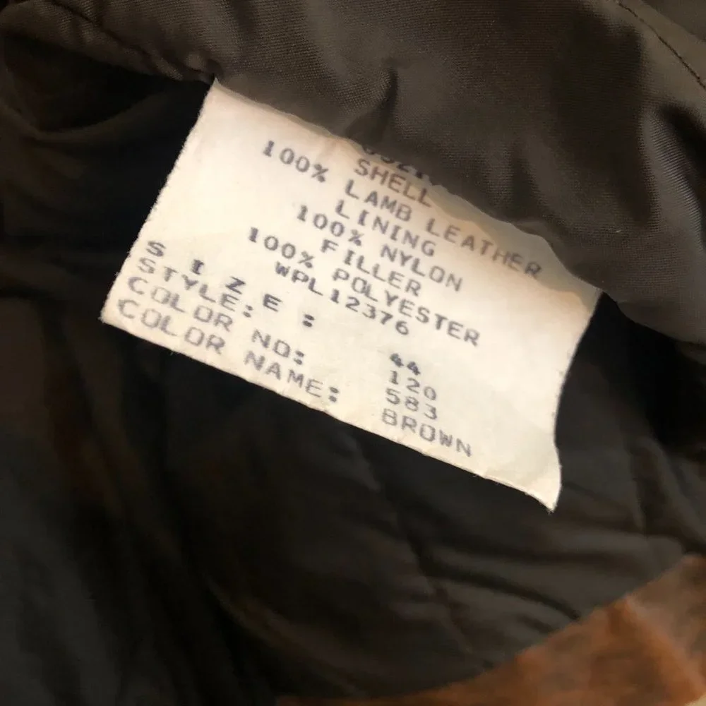 Pioneer Wear Distressed Men's Bomber Style Brown Lamb Leather Jacket Size 44 - Picture 10 of 16